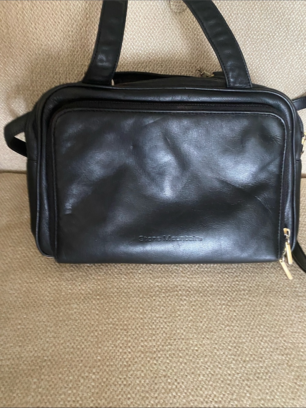 Stone Mountain Accessories Black Leather Shoulder Satchel